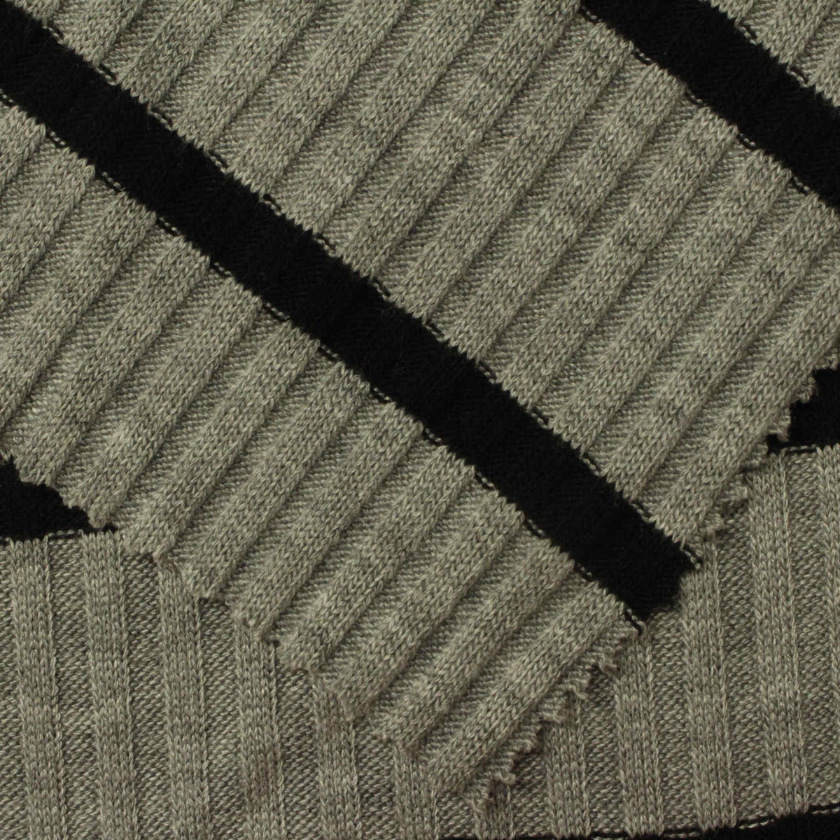 Black Stripes Rib Knit