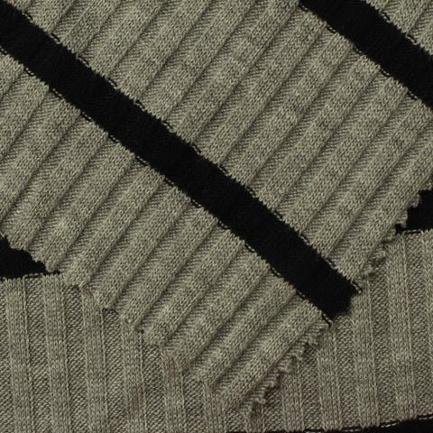 Black Stripes Rib Knit