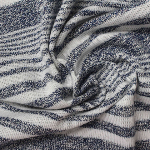 White Horizontal-Stripe Rib Knit