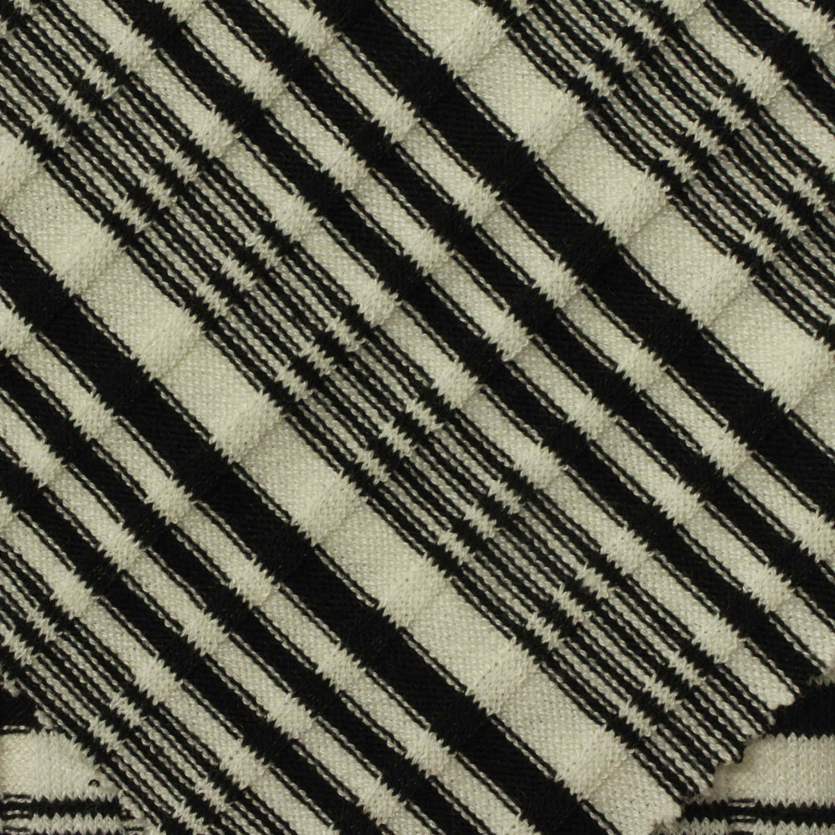 Striped Viscose Polyester Stretch Rib Knit Fabric, 200 gsm, 155 cm — Black