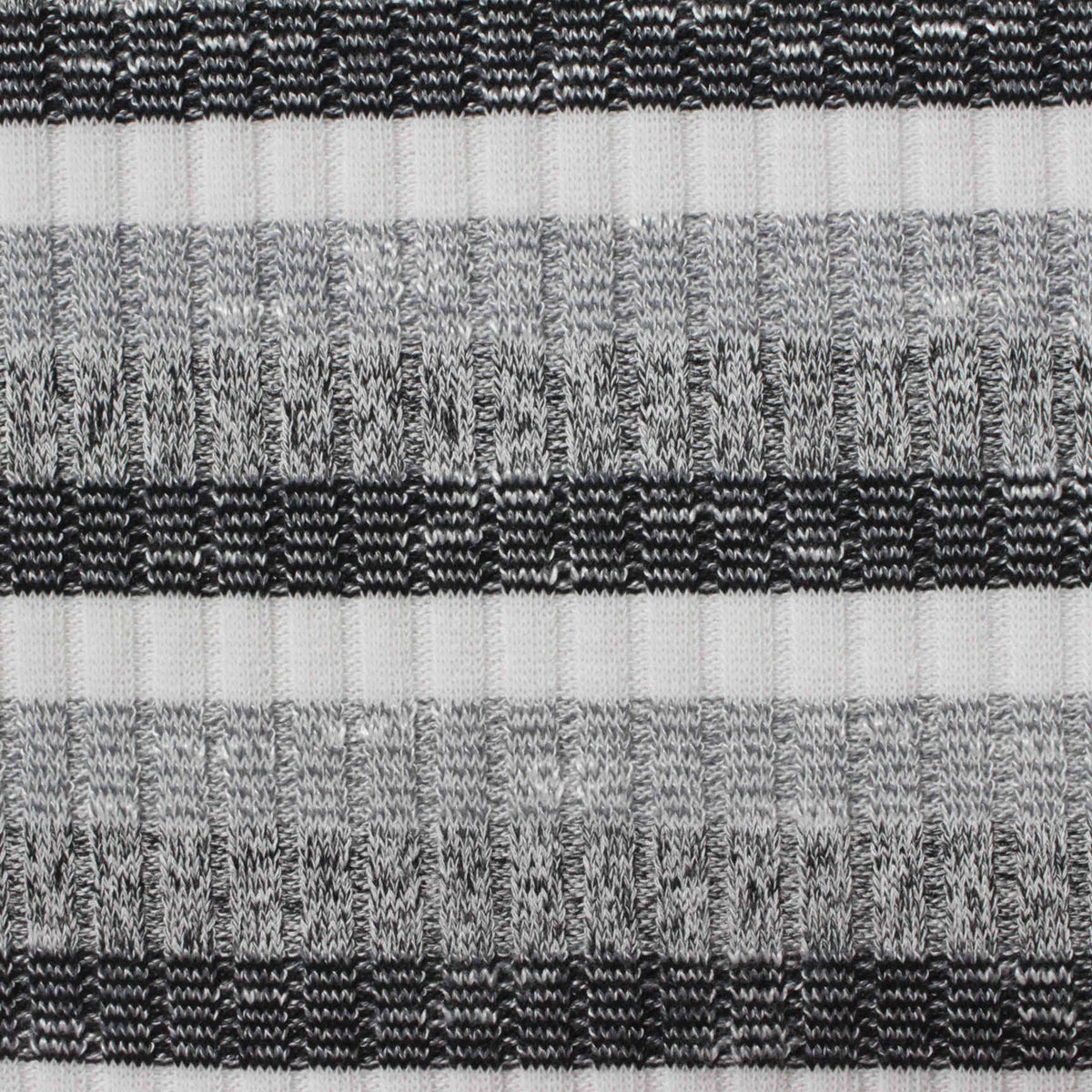 White Horizontal-Stripe Rib Knit, Viscose-Poly, 200 gsm