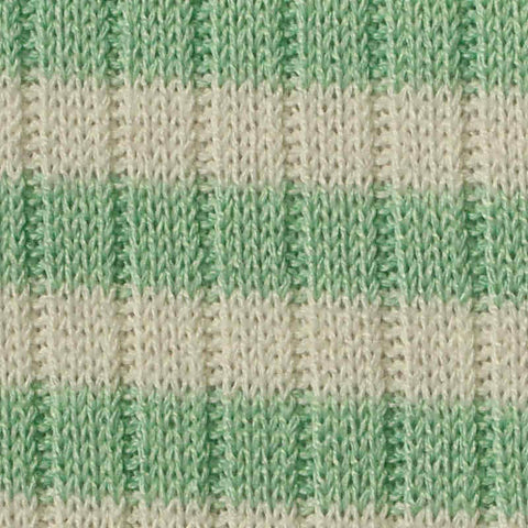 Light Green Horizontal-Stripe Rib Knit, Polyester, 200 gsm