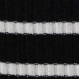 Black Horizontal-Stripe Jersey Knit, Poly-Viscose — texture