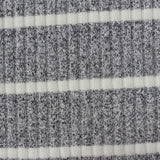 White Horizontal-Stripe Jersey Knit, Viscose-Poly