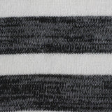 White Horizontal-Stripe Jersey Knit, Viscose-Poly