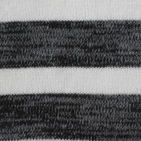 White Horizontal-Stripe Jersey Knit, Viscose-Poly, 180 gsm