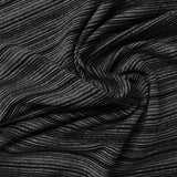 Black Horizontal-Stripe Jersey Knit, Polyester