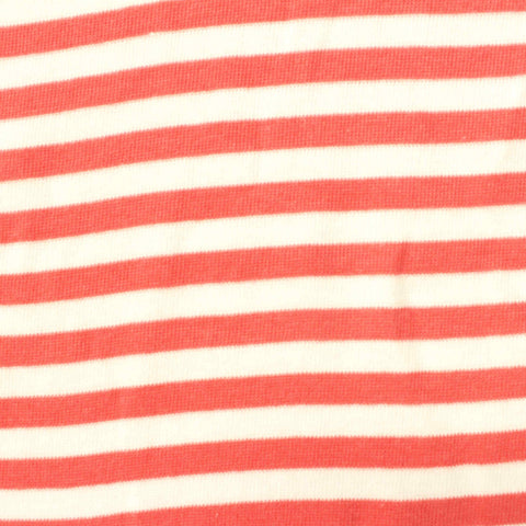 Red Horizontal-Stripe Rib Knit, Cotton