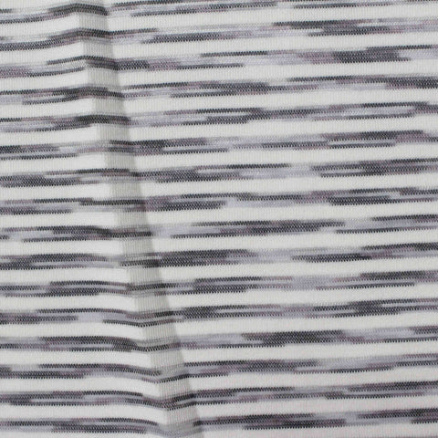 Heathered Grey Horizontal-Stripe Rib Knit, Acrylic-Poly