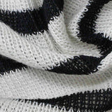 Black Horizontal-Stripe Rib Knit, Polyester — texture
