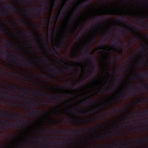 Purple Horizontal-Stripe Rib Knit, Viscose, 195 gsm