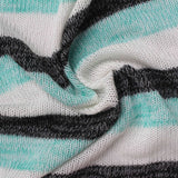 White Horizontal-Stripe Rib Knit, Poly-Viscose