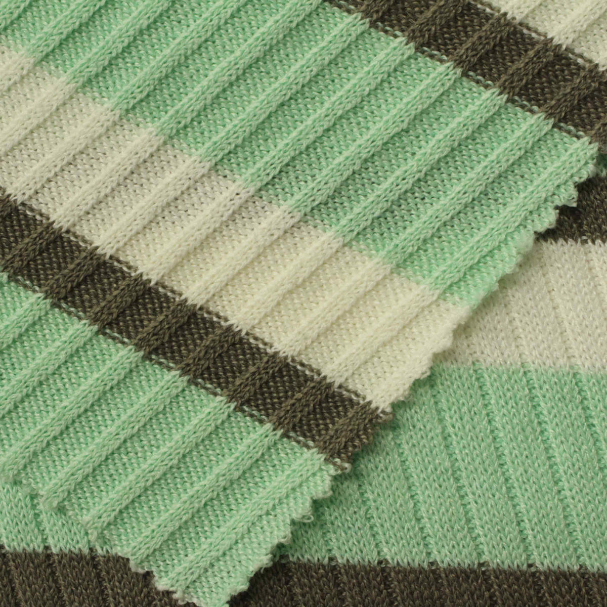 Mint Stripes Rib Knit, Polyester