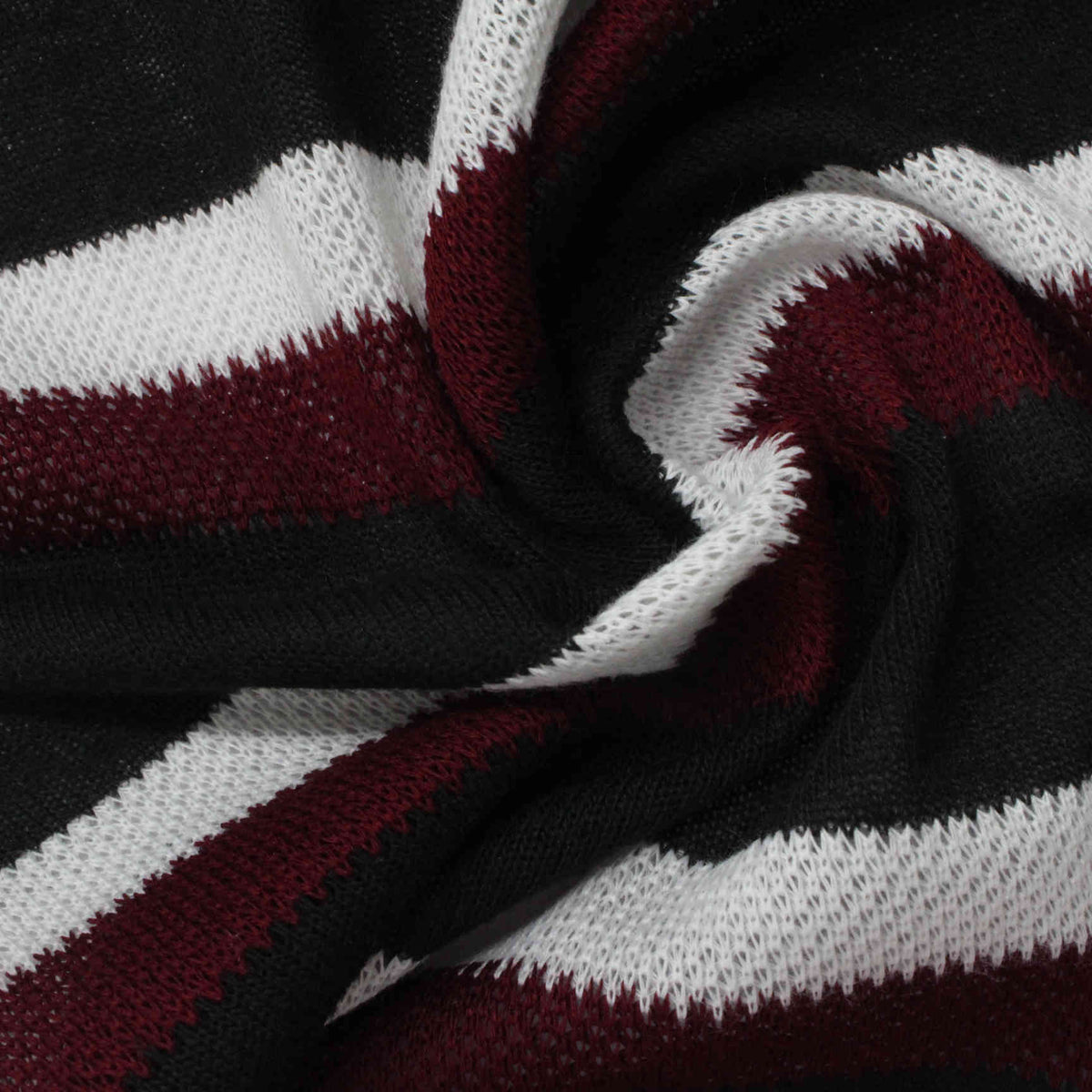Black Horizontal-Stripe Rib Knit, 182 gsm