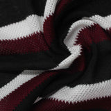 Black Horizontal-Stripe Rib Knit