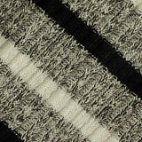 Black Diagonal-Stripe Rib Knit, Viscose-Poly — texture