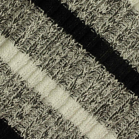 Black Diagonal-Stripe Rib Knit, Viscose-Poly