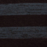 Dark Blue Horizontal-Stripe Rib Knit, Poly-Viscose
