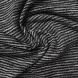 Black Horizontal-Stripe Rib Knit, Poly-Viscose