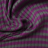 Purple Horizontal-Stripe Rib Knit, Polyester