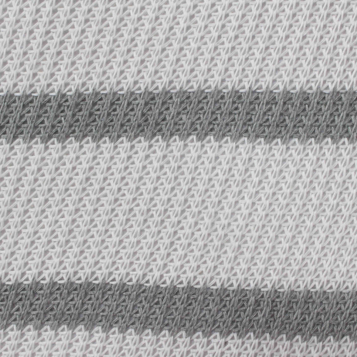 White Horizontal-Stripe Rib Knit, Polyester, 298 gsm