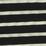 Black Horizontal-Stripe Rib Knit, Viscose — texture