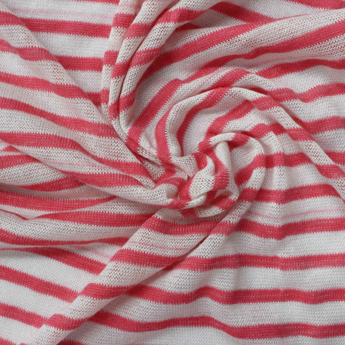 Pink Horizontal-Stripe Rib Knit, Viscose-Poly, 119 gsm