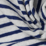 Navy Horizontal-Stripe Rib Knit, Poly-Cotton — texture