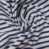 Navy Horizontal-Stripe Rib Knit, Poly-Cotton