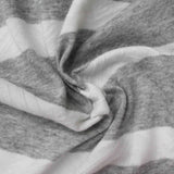 Grey Horizontal-Stripe Rib Knit, Cotton-Poly