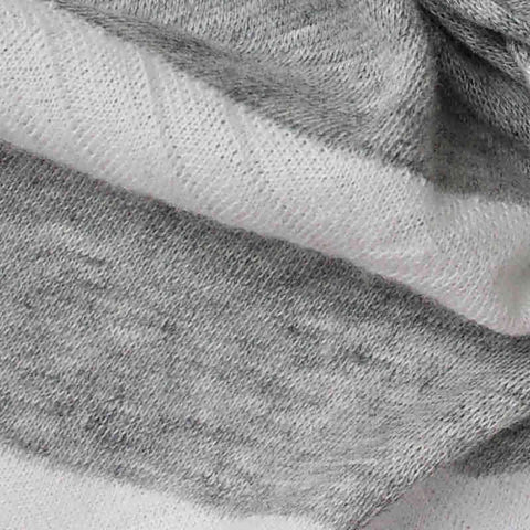 Grey Horizontal-Stripe Rib Knit, Cotton-Poly, 124 gsm