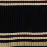 Navy Horizontal-Stripe Rib Knit, Viscose