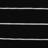 White Horizontal-Stripe Ponte Knit, Viscose-Poly