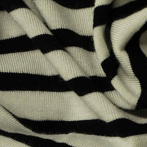 Black Horizontal-Stripe Knit, 182 gsm