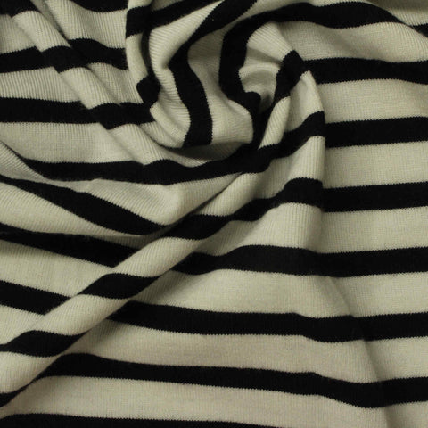 Black Horizontal-Stripe Knit, 182 gsm