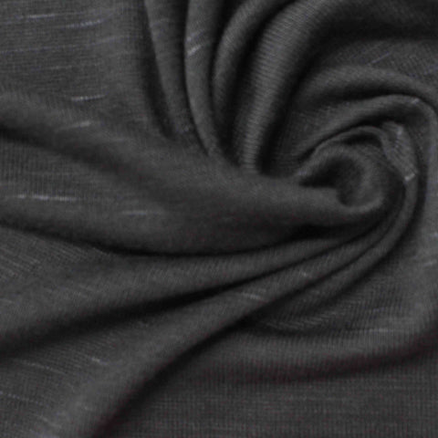 Dark Grey Marl Jersey Knit, Viscose-Poly, 173 gsm