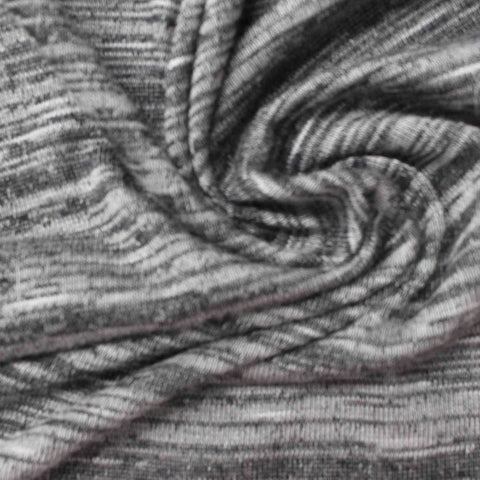 Grey Marl Chunky Knit, Viscose-Poly, 177 gsm