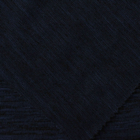 Dark Blue Marl Chunky Knit, Viscose-Poly, 159 gsm