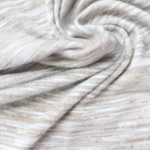 Light Beige Heathered-Marl Chunky Knit, 223 gsm