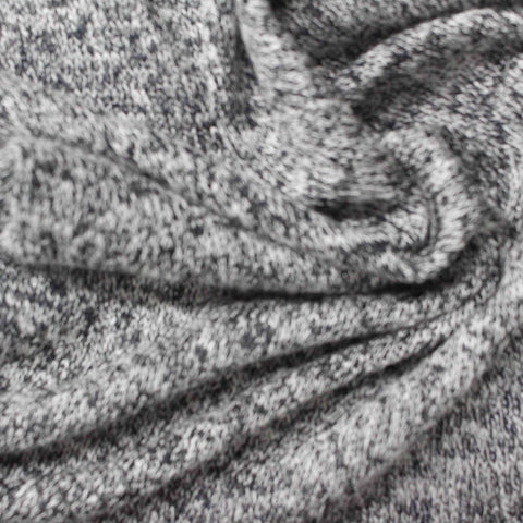 Viscose Polyester Stretch Chunky Knit Fabric, 170 gsm, 175 cm — Grey