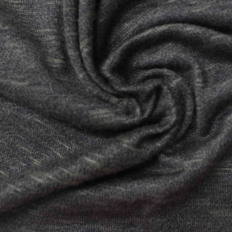 Dark Grey Marl Jersey Knit, Viscose-Poly, 150 gsm, 155 cm