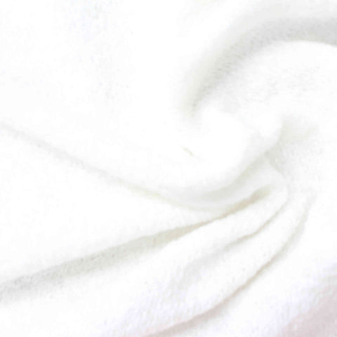 Polyester Stretch Chunky Knit Fabric, 289 gsm, 165 cm — White