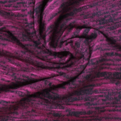 Dark Purple Marl Chunky Knit, Viscose-Poly