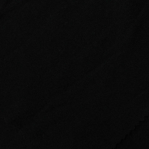 Polyester Viscose Stretch Chunky Knit Fabric, 173 gsm, 155 cm — Black