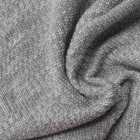 Grey Heathered-Marl Chunky Knit, Polyester, 368 gsm