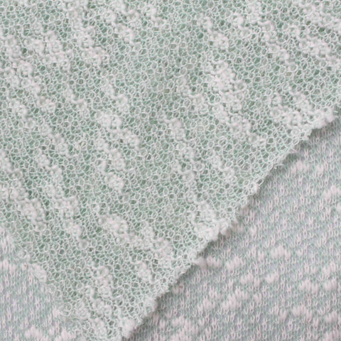 Light Green Marl Chunky Knit, Viscose-Poly, 161 gsm