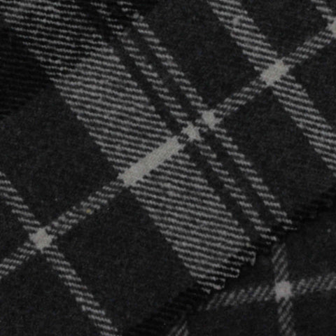 Dark Grey Plaid Woven, Polyester, 370 gsm