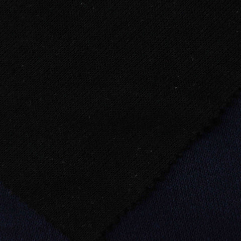 Yarn-Dyed Viscose Polyester Blend Interlock Knit Fabric, 360 gsm, 158 cm — Black
