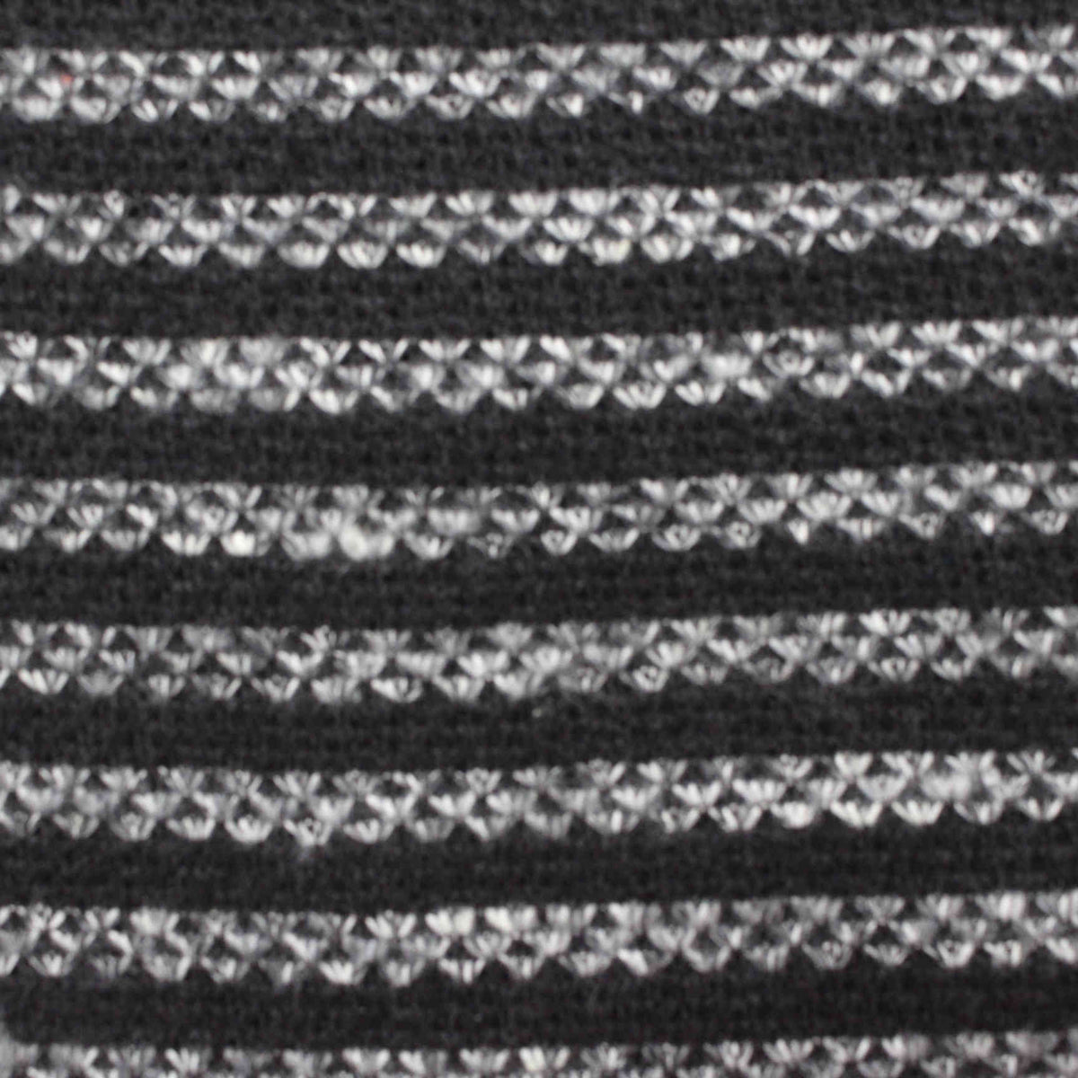 Black Horizontal-Stripe Chunky Knit, 400 gsm