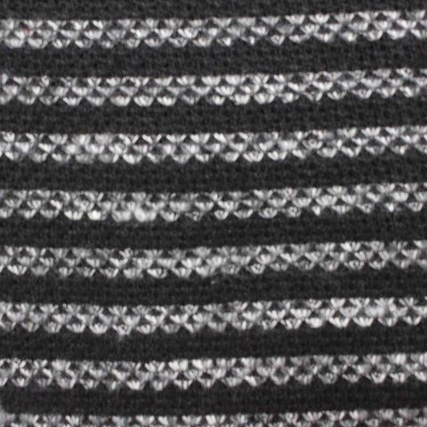 Black Horizontal-Stripe Chunky Knit, 400 gsm